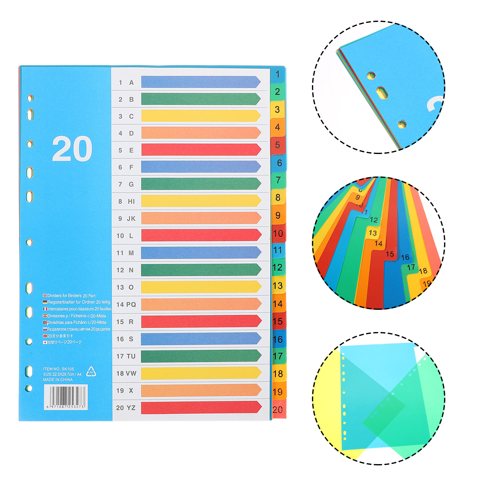 5Pcs Premium PP Plastic Binder - Tab Divider A4 ulasan dan harga