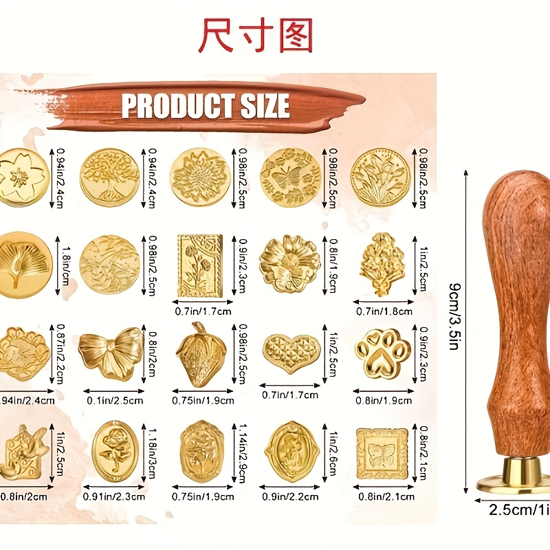 21pc Wax Stamp Set with Variou - Wax Seal Stamp Set ulasan dan harga
