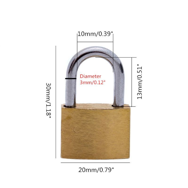Brass Padlock with Keys, Small - Letter Opener Brass ulasan dan harga